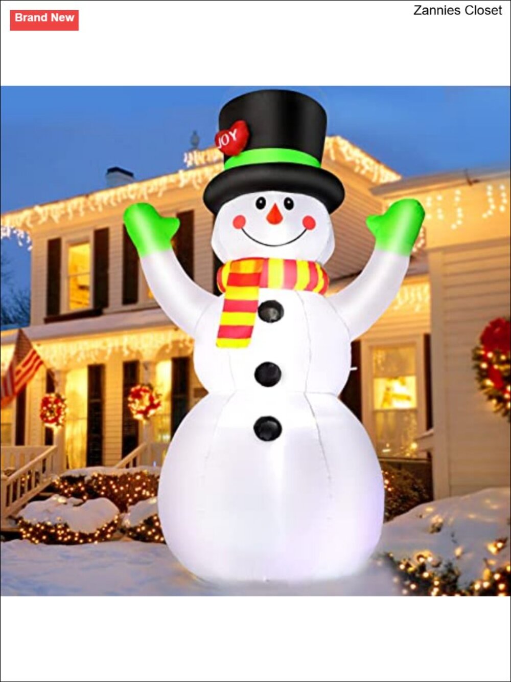 7 FT Christmas Inflatable Snowman Outdoor Decor with Built-in LED Lights